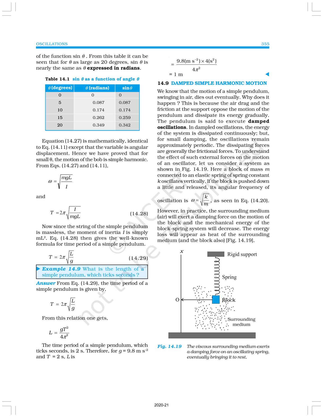 Oscillations ncert book of class 11 physics part ii
